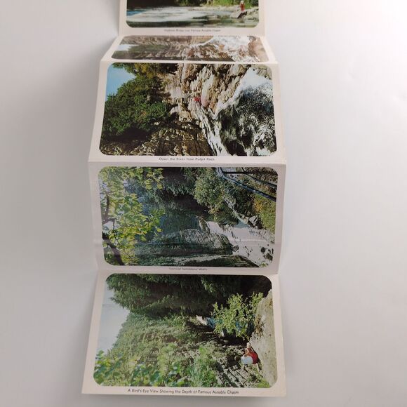 Ausable Chasm New York 1960s Fold-Out Postcards Unused Caverns Caves NY Tourism - Picture 8 of 9